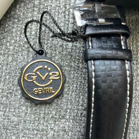 GEVRIL Men's GV2 Scuderia White Dial Black Leather Chronograph Date Watch, 45mm - Picture 7 of 13